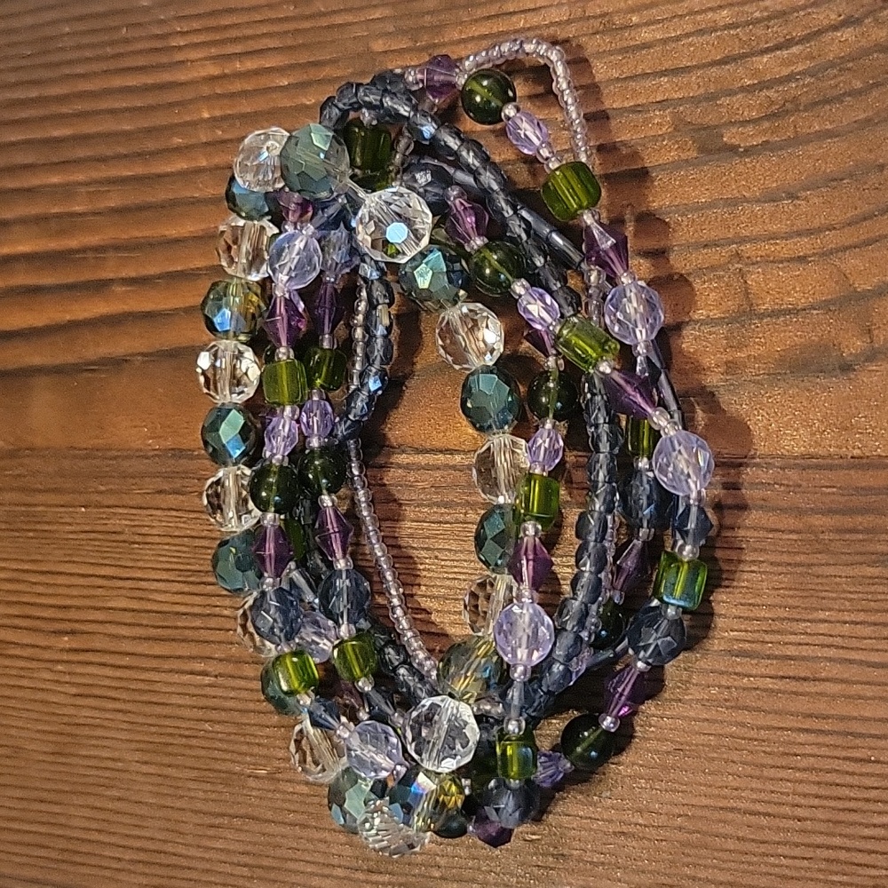 Beaded Braclet Set Purple